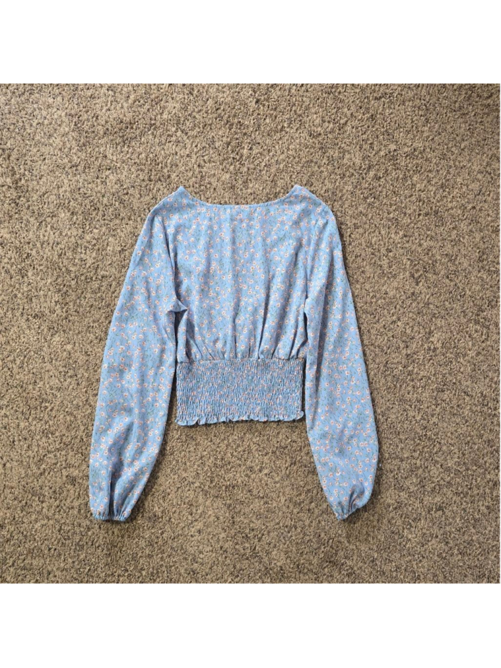 SHEIN Blue Floral Crop Top Women's Size Small - Picture 6 of 6